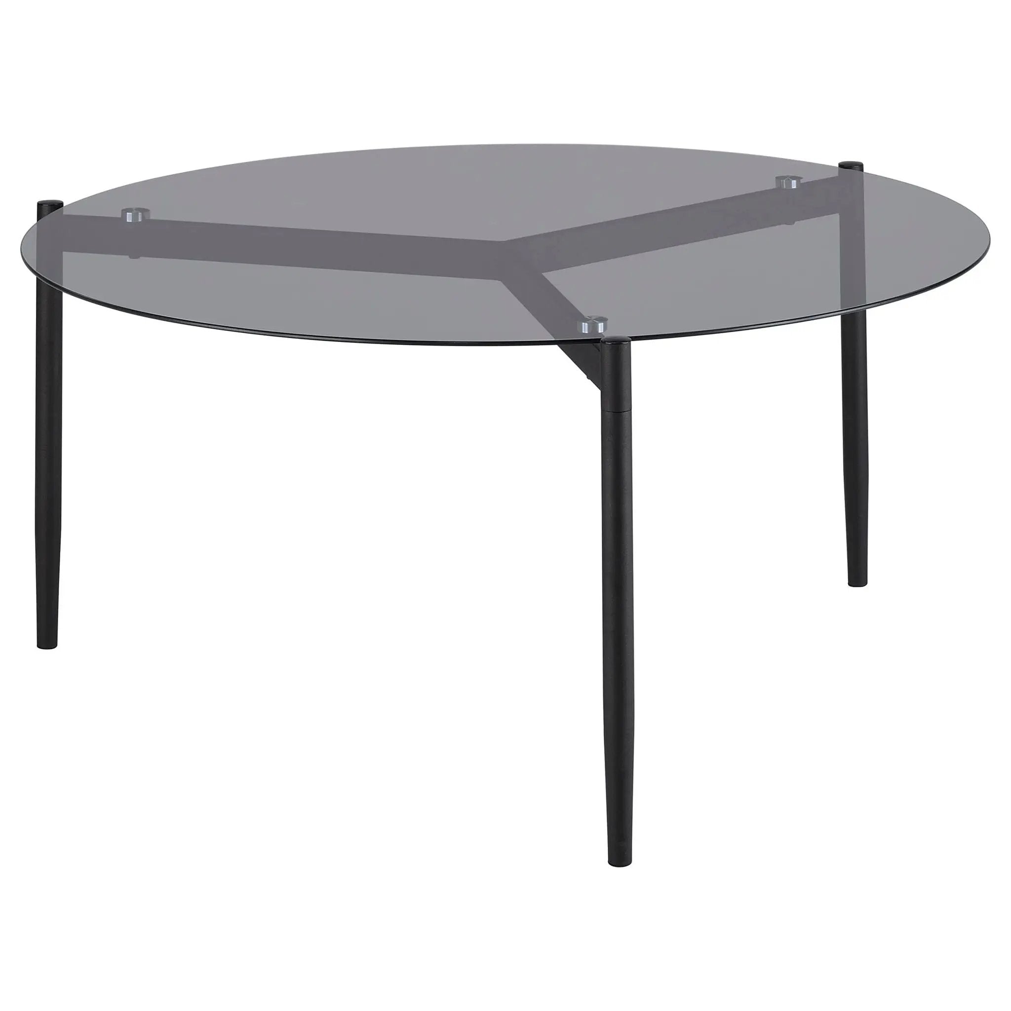 Rosalie Round Smoked Glass Top Coffee Table Grey by Unique Piece Furniture