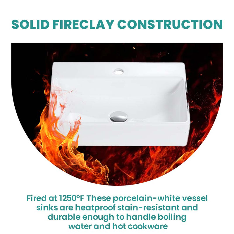 BB15-20Y-301 20"x14" Integrated Ceramic Bathroom Vanity Sink by HouseOfZazla