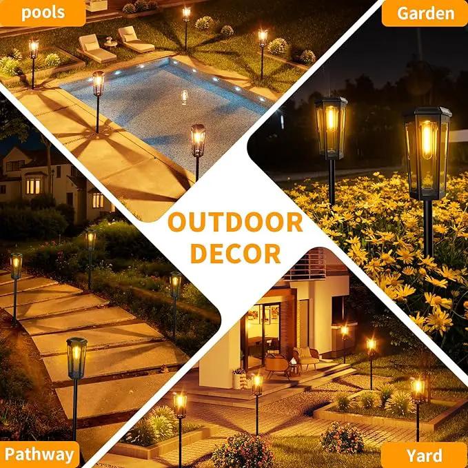 KINKAI Solar Walkway Lights Outdoor - 8 Pack Classic Pathway Light Waterproof Driveway Lamps Landscape Lighting with Filament Bulb for Outside Garden Lawn Patio Sidewalk Yard (Warm Light) by GreenHaven Gardens