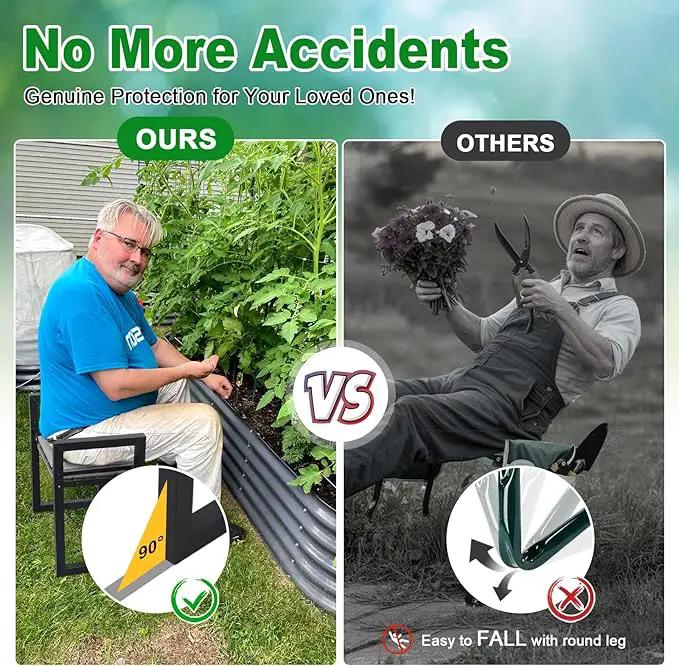 Garden Kneeler and Seat Heavy Duty - Anti-Tip Super Stable Multifunctional Gardening Stool Bench,Wide 12.7" Pads,Foldable Ergonomic Handles for Seniors Women Men Pain-Free Weeding,Planting Yard Work by GreenHaven Gardens