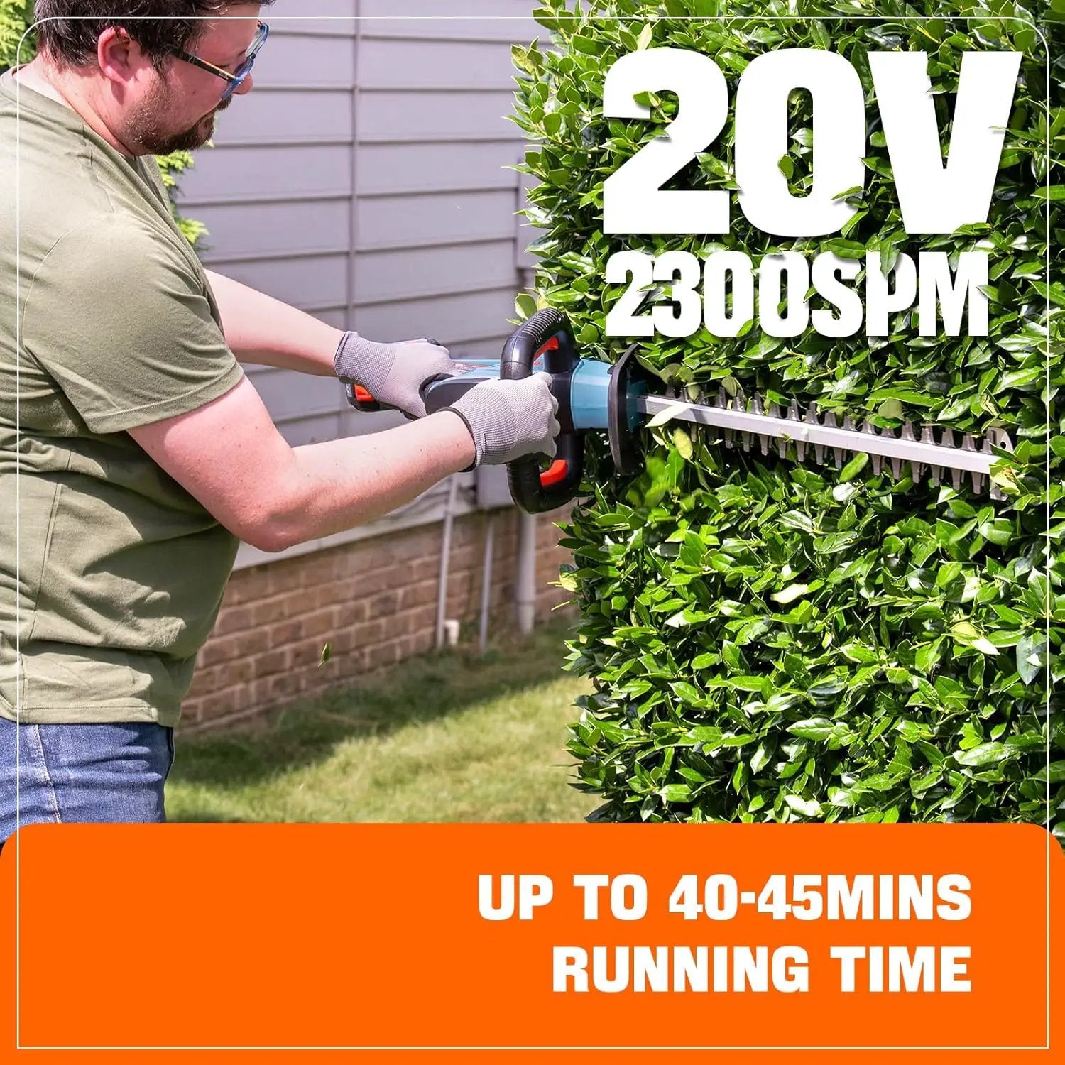 SENIX HTX2-M-0 X2 20 Volt Max* 18-Inch Battery Powered Cordless Hedge Trimmer with Brushless Motor, Double-Sided Dual Action Blades, 3/4" Cutting Capacity, Tool Only, Battery Not Included by GreenHaven Gardens