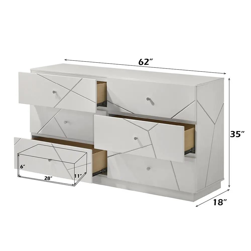 Esther - Dresser - White / Silver by Unique Piece Furniture
