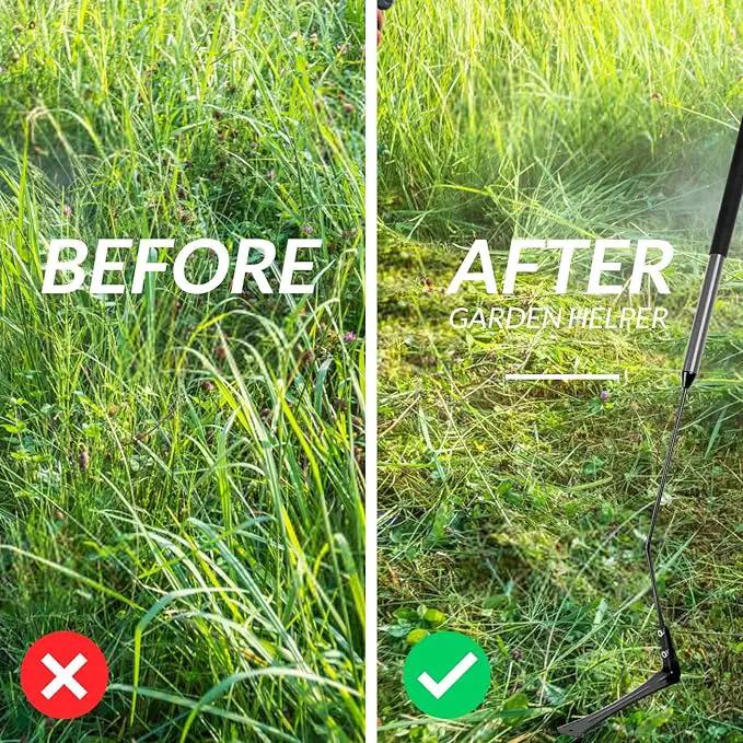 Walensee Grass Whip with Double-Edged Serrated Sharp Steel Blade Weed Grass Cutter with Soft Rubber 22-Inch Handle Cut Tall Grass and Overgrown Weeds in The Yard, Fields, and Ditches, Black,1 Pack by GreenHaven Gardens