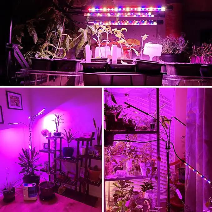 Wolezek Plant Light for Indoor Plants, 4-Head 80 LED Full Spectrum Grow Lights for Seed Starting with 15-61 inches Adjustable Tripod Stand, Red Blue Warm White Floor Grow Lamp with Auto 6/12/16H Timer by GreenHaven Gardens