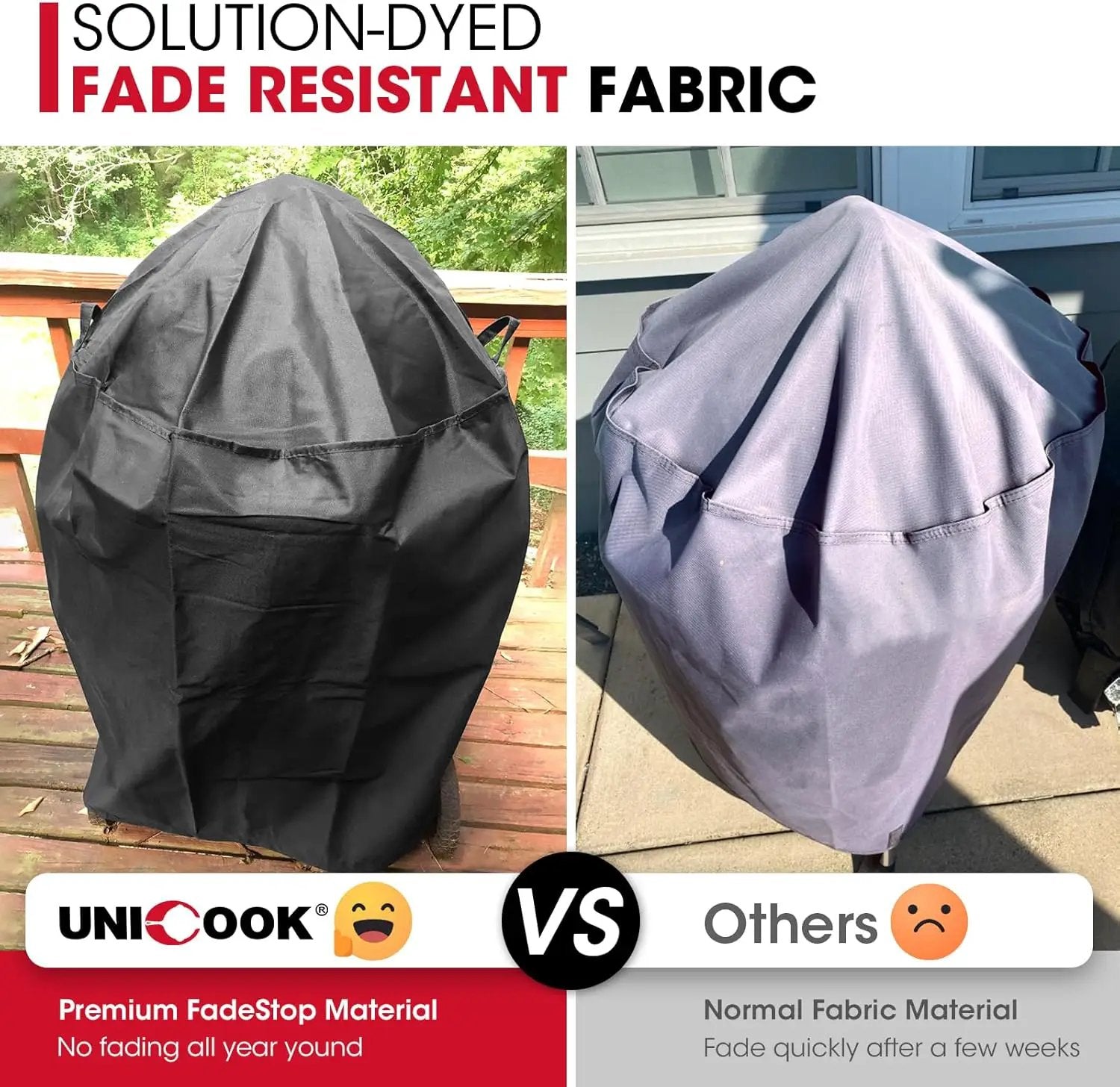 Unicook Round Smoker Cover 30 Inch, Heavy Duty Waterproof Charcoal Kettle BBQ Grill Cover, Fade Resistant Barrel Protector, Fits Weber Char-Griller Akorn Kamado and More, 30" Dia x 36" H by GreenHaven Gardens