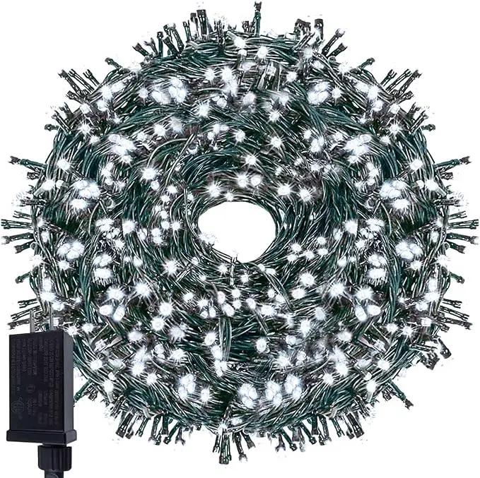 OZS 115Ft 300LED Cool White String Lights Indoor/Outdoor, Waterproof 8 Modes Christmas Lights, Green Wire Tree Lights for Party Wedding Garden Xmas Decorations (Cool White) by GreenHaven Gardens