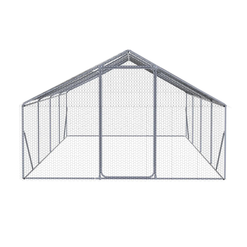 Outdoor Chicken Coop Large Space With Safety Features - Silver Gray by HouseOfZazla