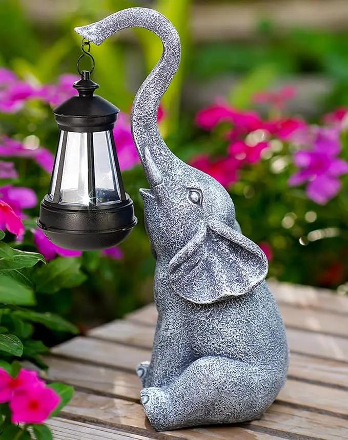 Goodeco Elephant Statue for Garden Decor with Gift Appeal - Ideal Gifts for Women, Mom or Birthdays, Beautifully Crafted Outdoor & Home Decor to Wow Your Guests (11" Elephant) by GreenHaven Gardens