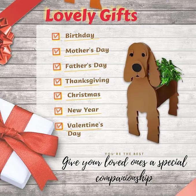 Brown Cocker Spaniel Dog Planter Plant Pots,Cute Garden Dog Flower Planter,Dog Planters Birthday Gifts for Women,Office,Indoor/Outdoor Decor（9.45 * 9.17 * 13.39in） by GreenHaven Gardens