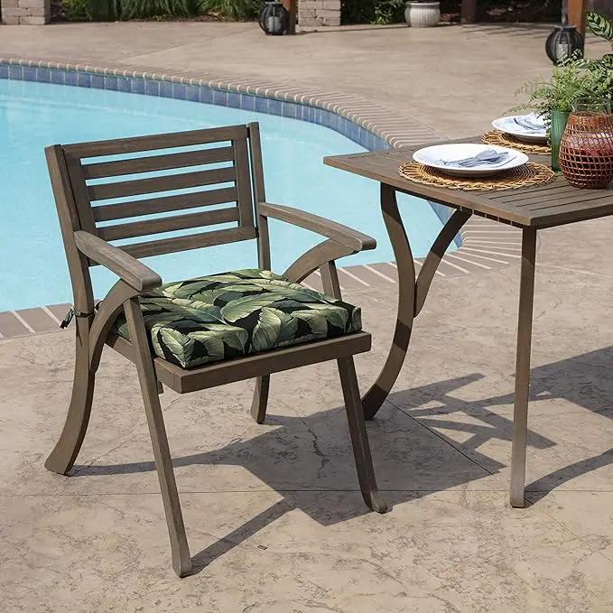 Arden Indoor/Outdoor Seat or Rocking Chair Cushion, 19 x 18, Water Repellent, Rain Proof, Fade Resistant Cushion for Rocking or Dining Chairs Onyx Cebu by GreenHaven Gardens