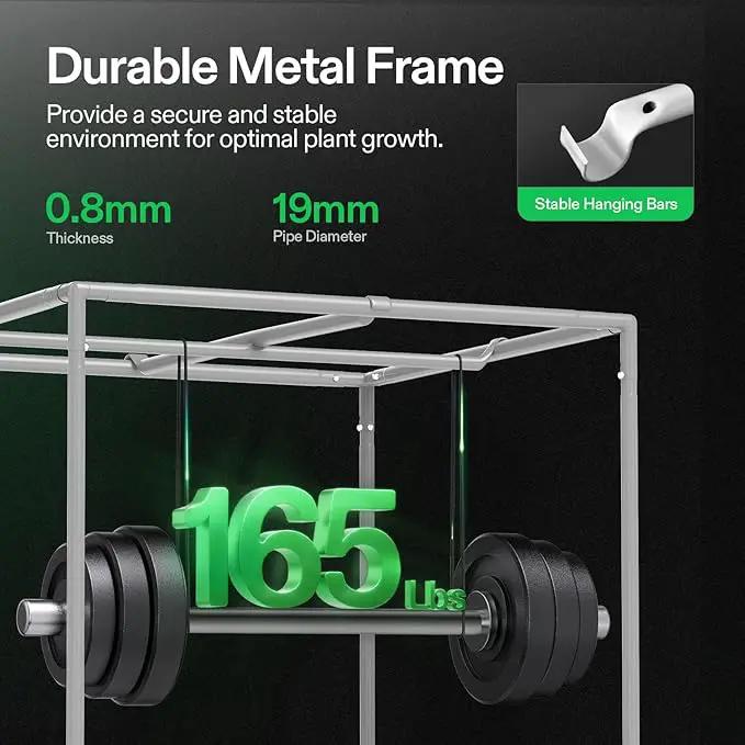 VIVOSUN G336 36"x36"x72" Grow Tent, 3x3 FT Advanced Gray Mylar Tent with 19mm Poles, Observation Window and Floor Tray for Hydroponic Plants for VS2000/VS3000 by GreenHaven Gardens