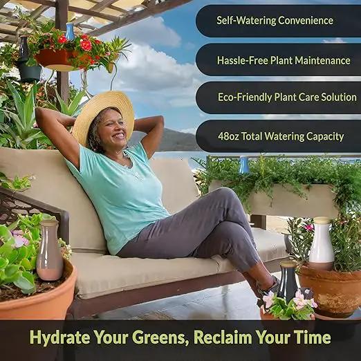 Ollas (Set of 4) | 12oz Terracotta Plant Watering Globes - Self Watering Planter Insert - Automatic Plant Watering Devices | Vacation Watering Pots for Indoor & Outdoor Plants by GreenHaven Gardens