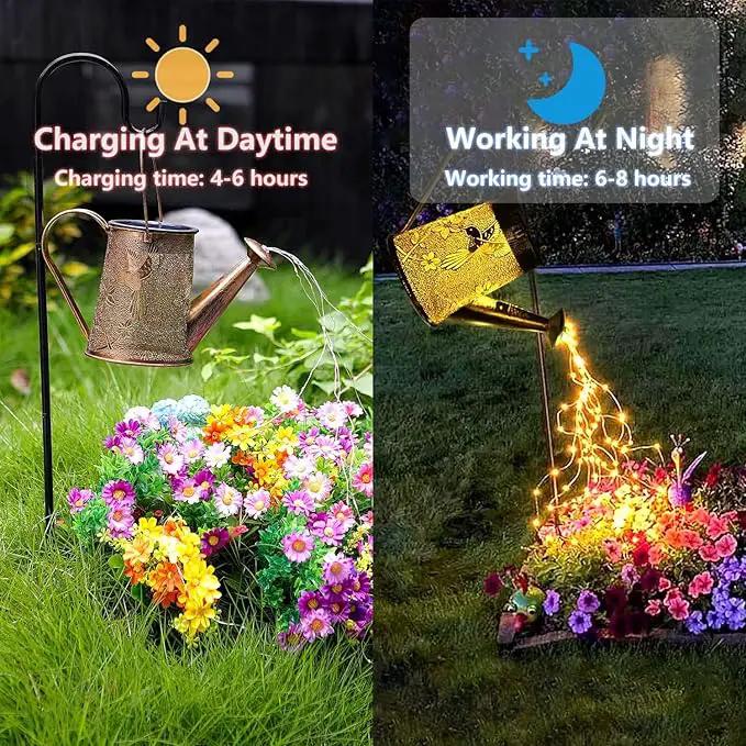 Morestar Solar Garden Fairy Lights Decorative Outdoor(Warm White),Solar Watering Can Hummingbird Lights,Metal Waterproof Hanging Solar Lantern,Christmas Gift for Mom Grandmom for Patio Yard Lawn Decor by GreenHaven Gardens