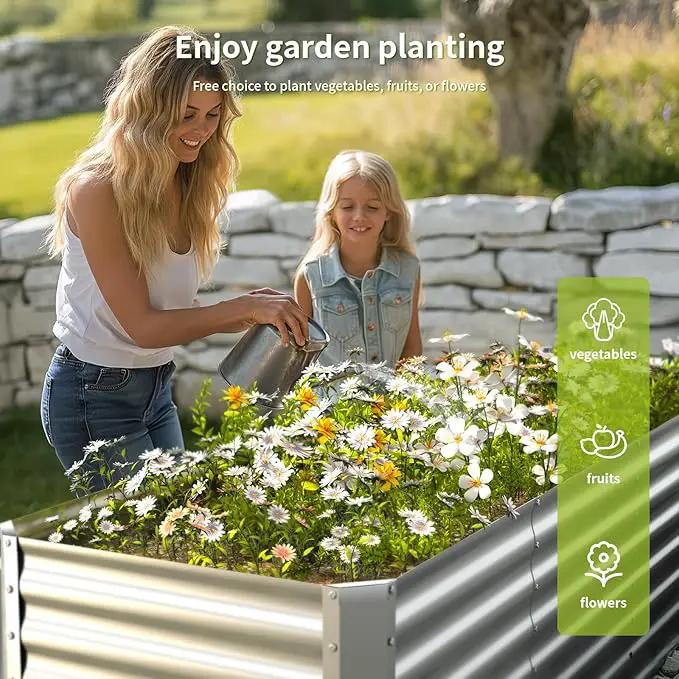 6X2X1FT-2P Galvanized Raised Garden Beds Outdoor,Planter Raised Beds for Gardening, Vegetables, Flowers,Large Metal Garden Box,Deep Plant Flower pots Outdoor. by GreenHaven Gardens