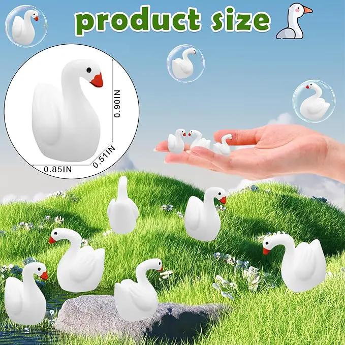 80Pcs Mini Gooses Resin Tiny Gooses Miniature Decoration Figurines Ducks Dollhouse Garden Decor Plastic Mini Animals Micro Landscape Ornament Cake DIY Craft by GreenHaven Gardens
