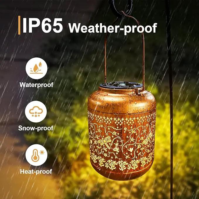 2Pack Dragonfly Solar Lanterns Outdoor Hanging Waterproof Lantern for Garden Decor Christmas Gifts for Women Mom Grandma Metal Solar Lights Decoration Outside for Yard, Patio,Pathway Landscape by GreenHaven Gardens