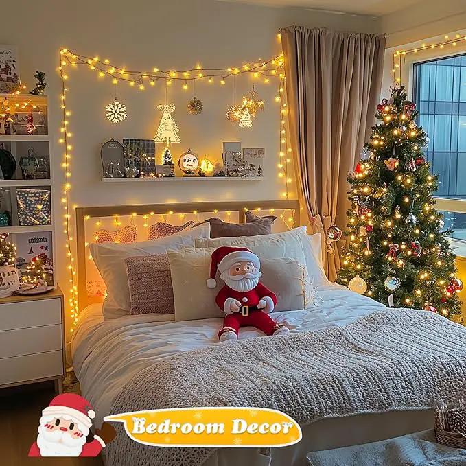 JMEXSUSS 500 LED Christmas Lights Outdoor, 173ft Warm White String Lights for Outside, 8 Modes Plug in Twinkle Light for Holiday Tree Indoor Ceiling House Decorations by GreenHaven Gardens