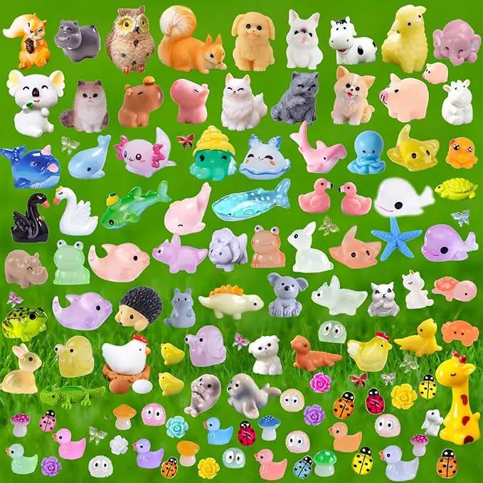 150 Pcs Mini Resin Animals Miniature Animal Figurines Tiny Resin Animals Mini Animals Small Animals Figures Bulk for Fairy Garden Décor Micro Landscape Ornaments Dollhouse Craft Accessories by GreenHaven Gardens