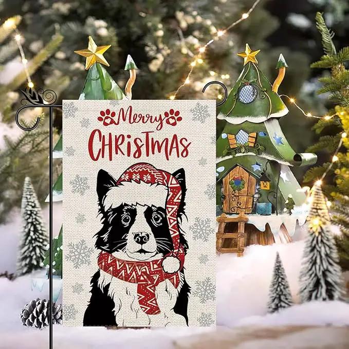 Seasonal Garden Flags Border Collie Double Sided Flags Set of 11 Holiday Farmhouse Indoor Outdoor Yard Lawn Christmas Gifts Decorations 12.5x18 Inch by GreenHaven Gardens