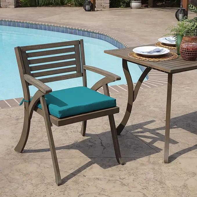 Arden Indoor/Outdoor Seat or Rocking Chair Cushion, 19 x 18, Water Repellent, Rain Proof, Fade Resistant Cushion for Rocking or Dining Chairs Lake Blue Leala by GreenHaven Gardens