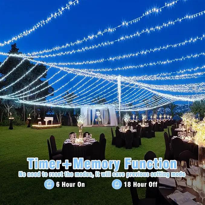 99ft 300 LED String Lights Indoor - White Christmas Lights Outdoor Waterproof Clear Wire, 8 Modes Connectable Twinkle Fairy String Lights Plug in for Outside Room Bedroom Party Wedding Decorations by GreenHaven Gardens