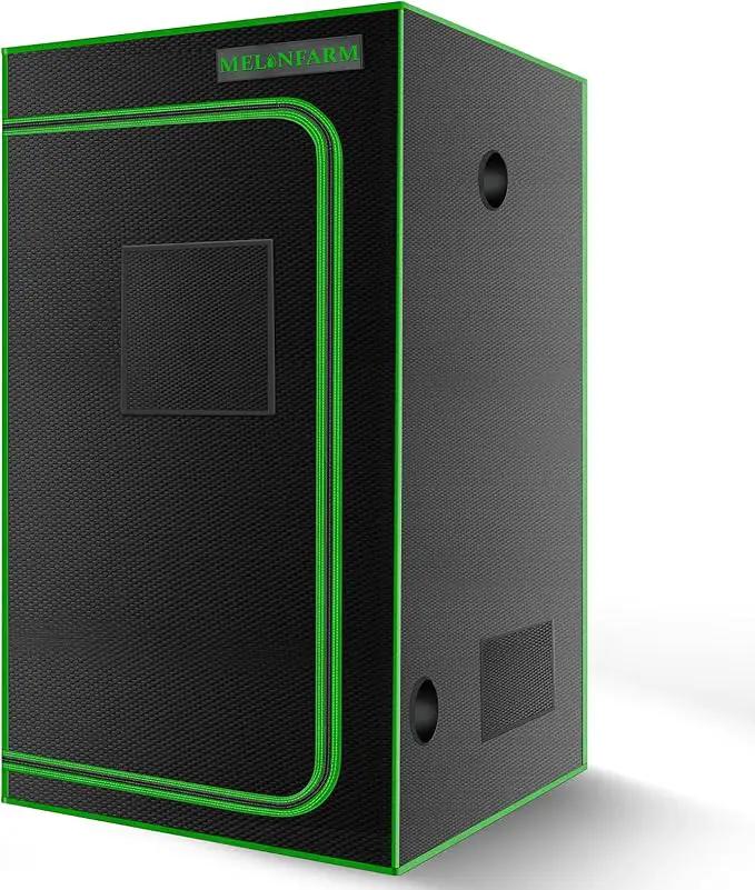 MELONFARM 4x4 Grow Tent, 48"x48"x80'' High Reflective 600D Diamond Mylar Canvas with Observation Window and Floor Tray for Hydroponic Indoor Plant Growing by GreenHaven Gardens