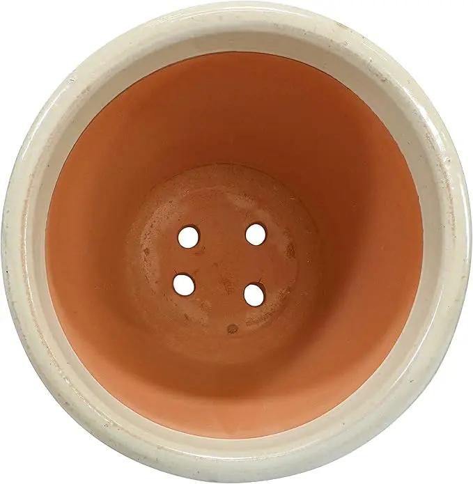 Sunnydaze Studio Large Ceramic Plant Pot - Round Outdoor Glazed Ceramic Planter Pot with Drainage - Gray - 18.5" by GreenHaven Gardens