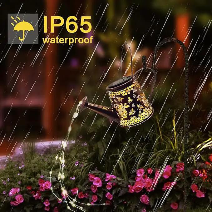 Solar Watering Can Outdoor Lights Garden Decor,Bee Hanging Lantern Waterproof Landscape Lights Outside Decoration for Yard Porch Patio Pathway Gardening Gifts(with 32 inch Shepherd Hook) by GreenHaven Gardens