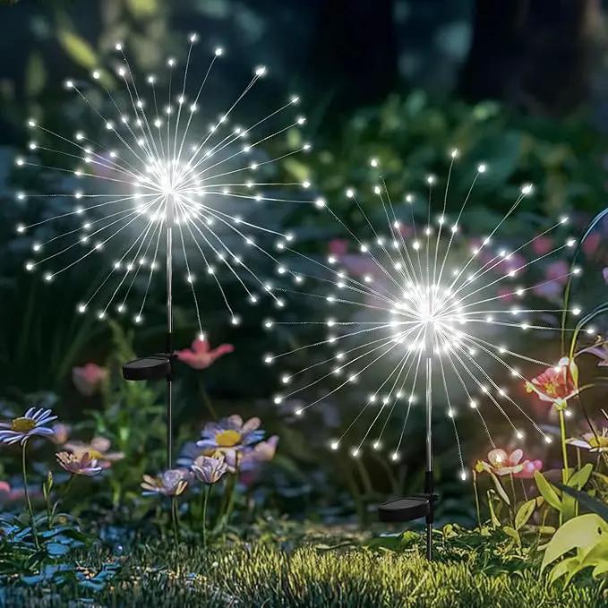 Garden Decor Solar Lights Outdoor,2Pack 120LED Waterproof Cold White Solar Garden Lights Your Outdoor Decoration,Yard, Patio, Porch,Flower Pot,Pathway,Christmas by GreenHaven Gardens