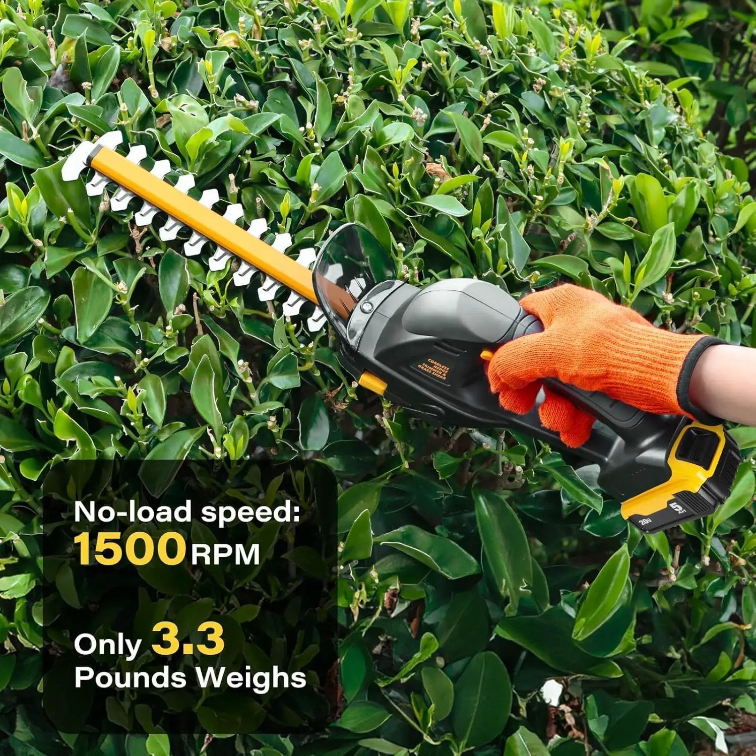 Hedge Trimmer Cordless for DEWALT 20V MAX Battery, 1500RPM Grass Trimmer Electric Hedge Trimmer, 2 in 1 Design for Yard, Garden, Lawn Care(Battery Not Included) (Black) by GreenHaven Gardens