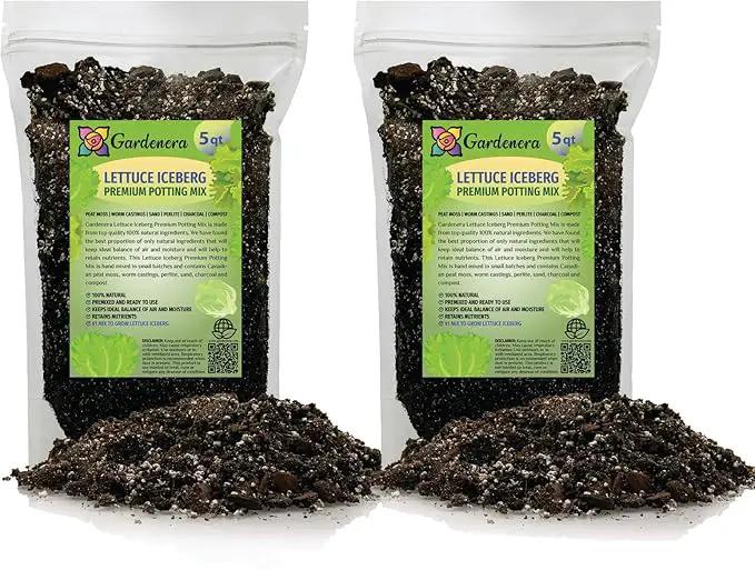 Premium Potting Soil Blend for Lettuce Iceberg - The Ultimate Mix for Healthy, Vibrant, and Crisp Lettuce - 10 Quart by GreenHaven Gardens