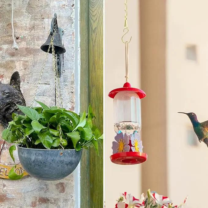 RIFNY Gold Hanging Chains with Hooks, 10 Pieces 24 Inch Chain for Hanging Bird Feeders Planters Baskets Billboards Lanterns Wind Chimes Ornaments Outdoor/Indoor Use (24 inch 10pcs) by GreenHaven Gardens