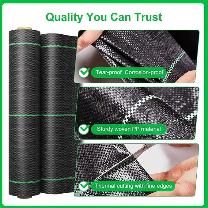 Driveway Fabric for Weed Control – 13FT x 150FT with Staples, Heavy-Duty Weed Barrier, Durable Landscape Fabric 3.5OZ for Garden, Gravel, Pathways, Erosion Control, Construction, and Outdoor Projects by GreenHaven Gardens