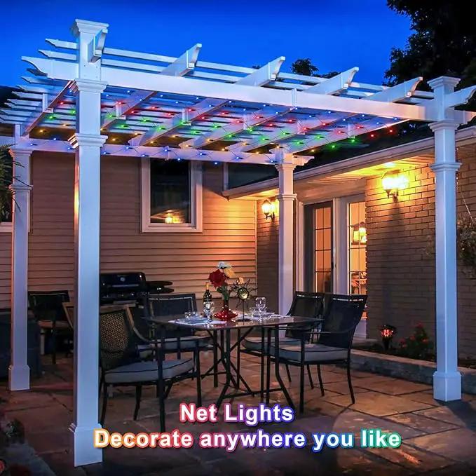 Net Lights Outdoor Mesh Lights, 360 LED Christmas Net Lights Plug in with Remote, 12x5 ft Extendable 8 Modes Net Lights Waterproof with Green Wire for Bushes Gazebo Lawn Patio Garden Tree (Multicolor) by GreenHaven Gardens