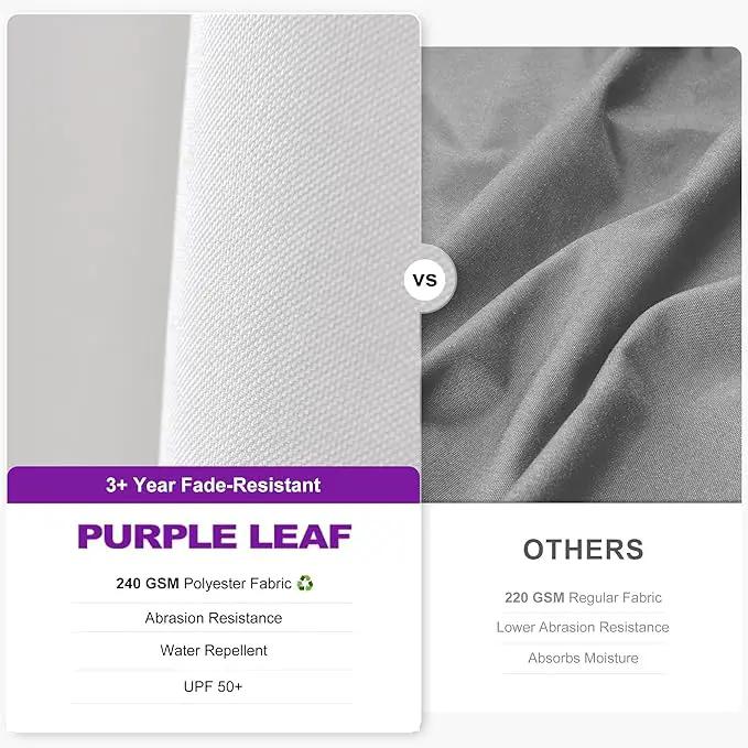 PURPLE LEAF 9.8' X 9.8' Patio Umbrella with Base Outdoor Cantilever Swivel Square Umbrella with Tilt Aluminum Offset Umbrella with 360-degree Rotation for Garden Deck Pool Patio White by GreenHaven Gardens