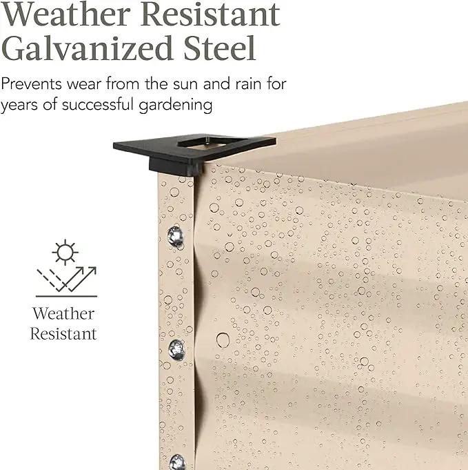 Best Choice Products 48x24x30in Galvanized Raised Garden Bed, Metal Elevated Planter Box, Vegetable Garden for Backyard, Patio, Balcony - Beige by GreenHaven Gardens
