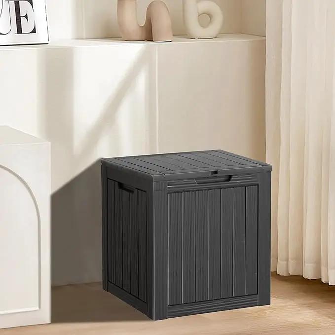 30 Gallon Waterproof Outdoor Storage Box - All-Weather Deck Box for Patio & Pool, Lockable Resin Patio Deck Box with UV Protection, Matte Black by GreenHaven Gardens