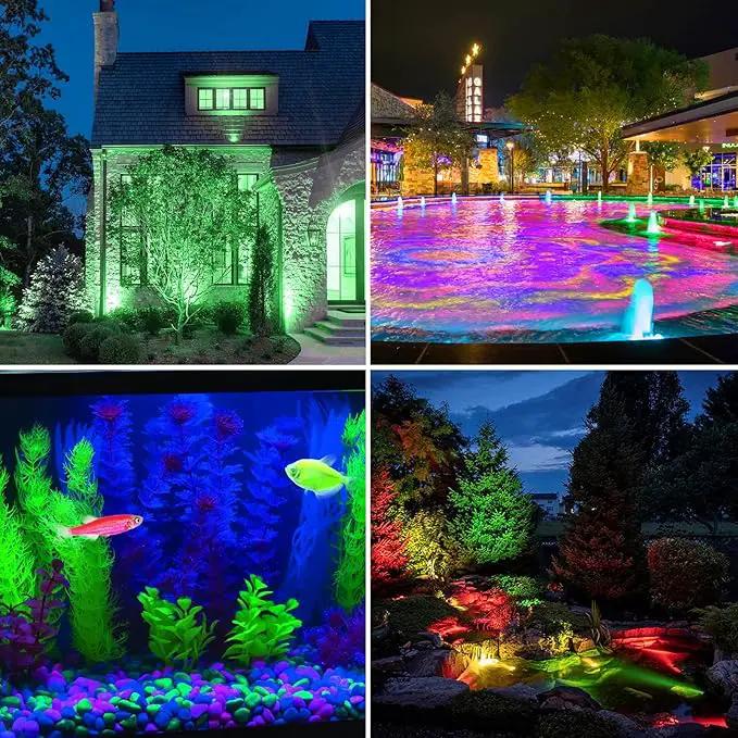 T-SUN LED Pond Light, 5 Head Lamps Submersible LED Pond Lights Color Changing Garden Pond Light with Remote Control, RGB Fish Tank Lights Fountain Spotlight for Garden, Pool, Aquarium Tank(5 Headlamp) by GreenHaven Gardens