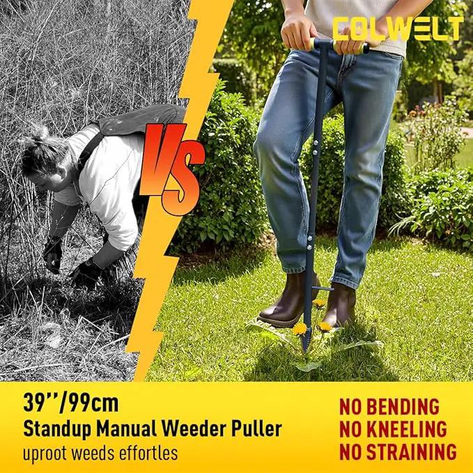 Colwelt Weed Remover Tool 39’’, Weed Puller Root Remover with Thick Steel Claw, Long Handled Weeding Tool with Easy Foot Ejector, Stand Up Garden Weeder Tool for Lawn Grass Dandelion Removal by GreenHaven Gardens
