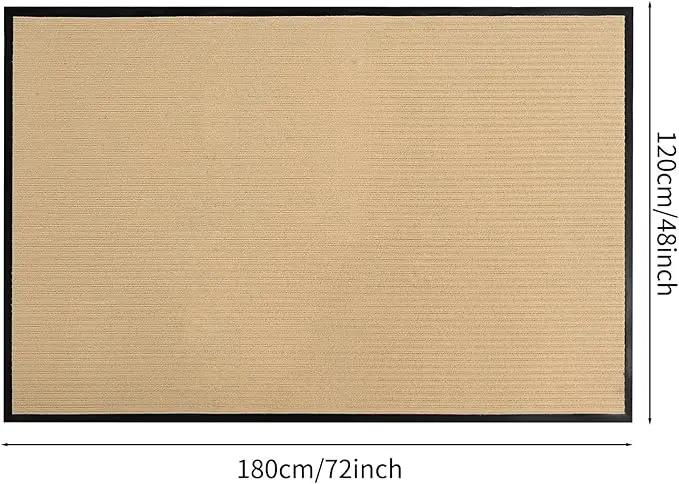 fani Heavy Duty Large Outdoor Indoor Entrance Black Doormat Waterproof Low Profile Entrance Rug Front Door Mat Patio Anti-Skid Rubber Back, 48x72 inch (Beige) by GreenHaven Gardens