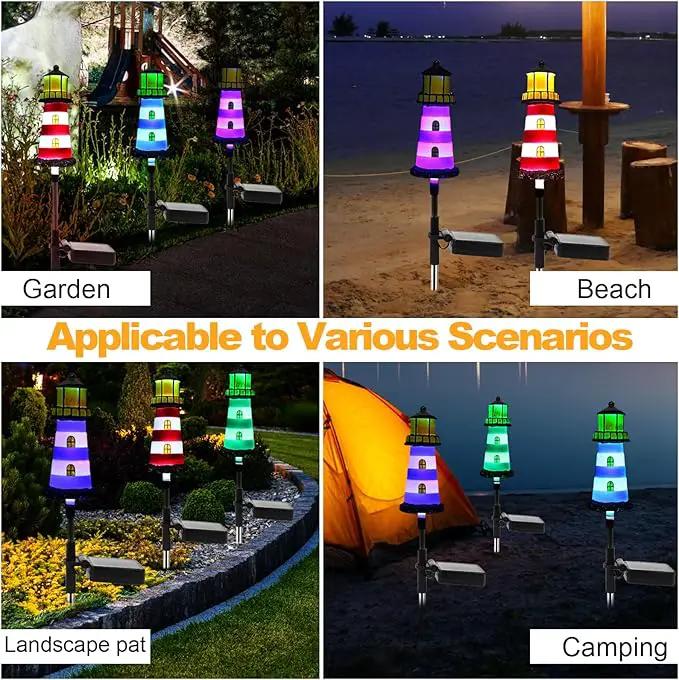 Lighthouse Solar Lights, 4 Pack Solar Outdoor Waterproof Lights, Perfect for Your Garden, Yard, Flower Bed, Patio, Sidewalk, Driveway or Any Other Place by GreenHaven Gardens