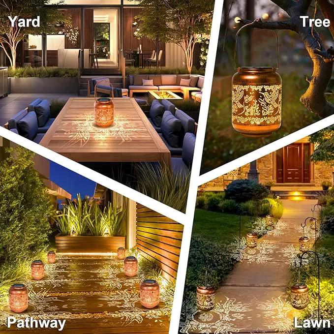 Hummingbird Solar Lanterns Outdoor Hanging Waterproof Hummingbird Garden Decor Christmas Gifts for Women Mom Grandma Metal Solar Lights Decoration Outside for Yard, Patio,Pathway Landscape by GreenHaven Gardens