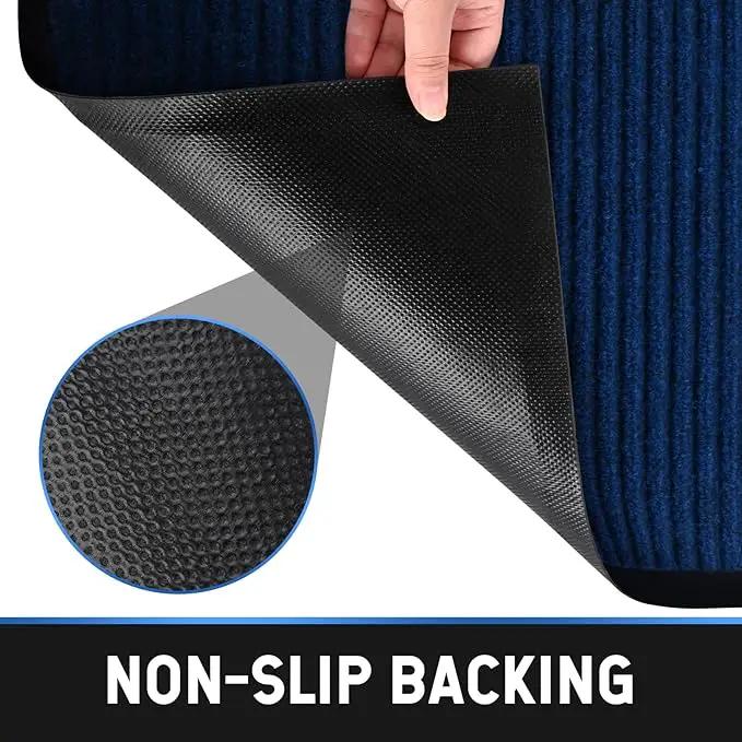 Heavy Duty Entrance Mats, Indoor and Outdoor Rubber Door Mat, Easy Clean Waterproof Anti-Slip Floor Doormat Rug, Low Profile Entrance Shoe Scraper for Entryway, Patio, Garage 47" x 31" Blue by GreenHaven Gardens