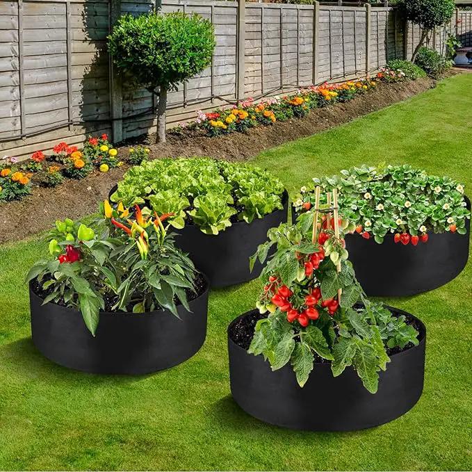 LBTING 4Pcs 30 Gallon Plant Grow Bags, Fabric Raised Planting Bed Heavy Duty Non-Woven Fabric Planter Pots for Garden Vegetables Flowers by GreenHaven Gardens