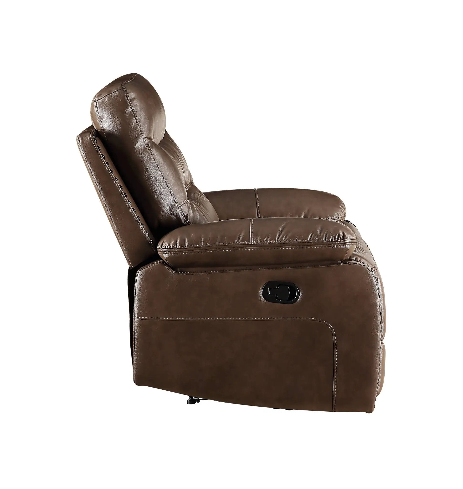 Aashi Leather Gel Match 3 Piece Recliner Living Room Set - Brown by HouseOfZazla