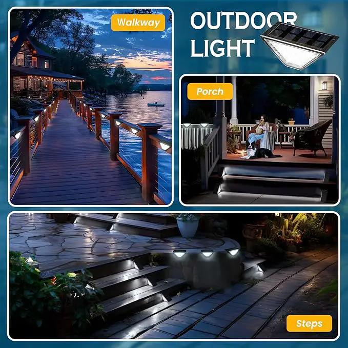 SOLPEX Solar Step Lights for Outside, 24 LEDs Solar Stair Lights Outdoor Waterproof Decor for Stair, Porch, Step, Deck, Fence, Front Door, Balcony, Patio, Wall, Yard, Garden(2 Pack, Cold White) by GreenHaven Gardens