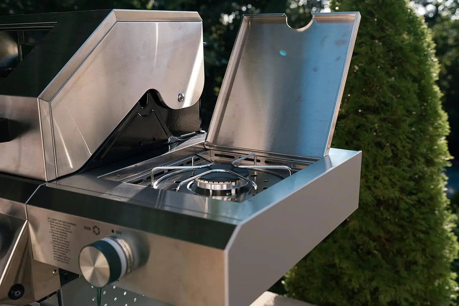 Monument Grills Larger 4-Burner Propane Gas Grills BBQ Stainless Steel Heavy-Duty Cabinet Style with BBQ Cover by GreenHaven Gardens