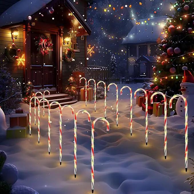 VCOKEN 30'' Christmas Candy Cane Lights Outdoor Pathway, Set of 10 Christmas Candy Cane Markers Decoration, Connectable & Light Up Xmas Holiday Party Yard Art Indoor Outdoor, Red&Green by GreenHaven Gardens