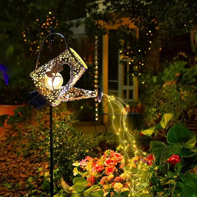 VOOKRY Solar Watering Can with Lights, Outdoor Garden Solar Lights Pathway Stake Lights Waterfall Fairy Lights Decorative Lights for Walkway, Yard, Lawn, Patio, Gardening gifts for Women, Mother's Day by GreenHaven Gardens