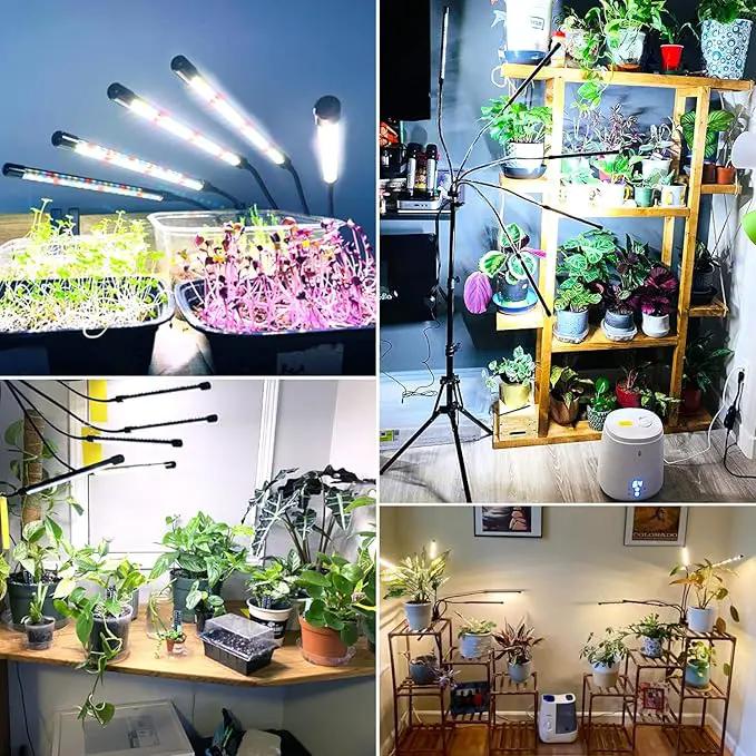 wolezek Grow Lights for Indoor Plants Full Spectrum, LED Grow Light with Adjustable Stand and Sturdy Clip, 5-Heads Plant Grow Lights Indoor with Auto 6/12/16H Timer, 3 Light Modes, 5 Levels Dimmable by GreenHaven Gardens